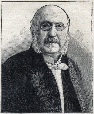 Portrét Francoise Julese Suisse dit Jules Simon (1814-1896), francouzský filozof a státník, v „Le Petit Parisien““ od French School