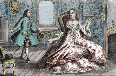 Portrét francouzské kriminálnice Marie Catherine Taperet Lescombatové a jejího milence Henriho Mongeota (rytina) od French School