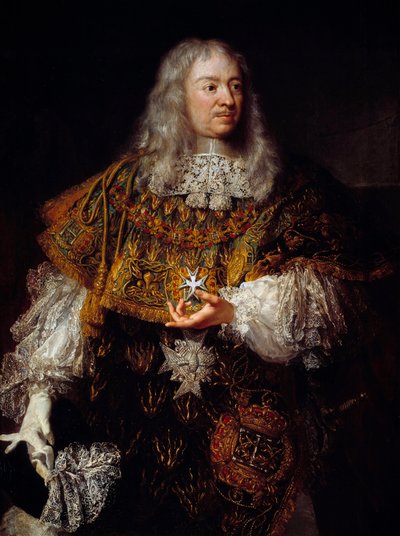 Portrét Gabriela de Rochechouarta (1600-1677) ve skvělém kostýmu jako rytíř Řádu svatého Ducha od French School