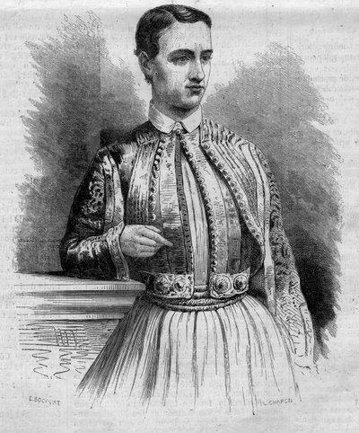 Portrét Jiřího I. (Georges of Denmark) (1845-1913), krále Řecka. Rytina v „“ Le Monde Illustré““ č. 340 ze 17. října od French School