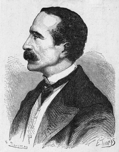 Portrét Georgese Bonelliho, vynálezce typografického telegrafu - v „“ Album of Science; proslulí učenci; Velké objevy “”” 1896. od French School