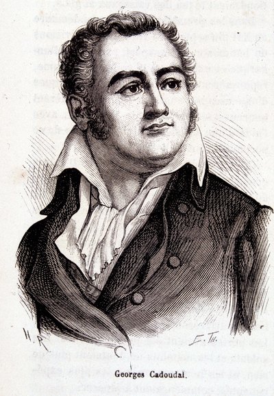 Portrét Georgese Cadoudala - rytina od French School