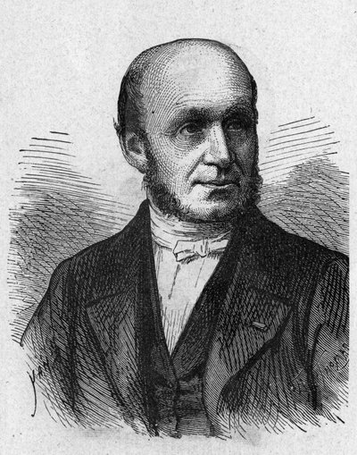 Portrét Guillauma Benjamina Duchenne de Boulogne (1806 - 1875), francouzského lékaře - v „Album de la Science; věhlasní vědci; Velké objevy “”” 1896. od French School