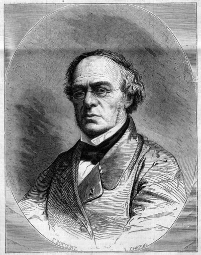 Portrét Halevy (Jacques Fromental Levy, dit) (1799-1862), francouzský skladatel. Rytina v „“ The Illustrated World““ č. 259 z 29. března od French School
