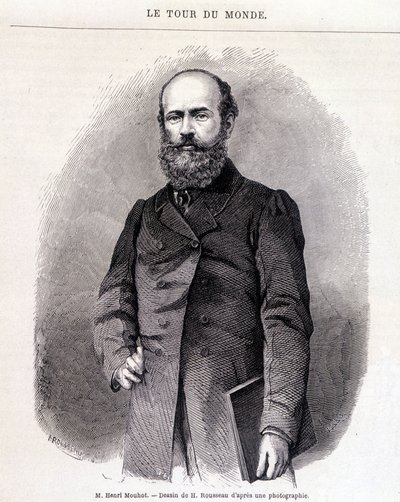 Portrét Henriho Mouhota - v „Tour du Monde“, 2. sem. 1863 od French School