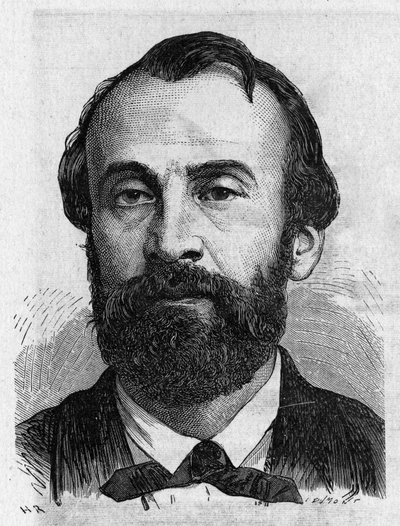 Portrét Henryho Giffarda (1825 - 1882), francouzského inženýra - v „“ Album of Science; věhlasní vědci; Velké objevy “”” 1896. od French School