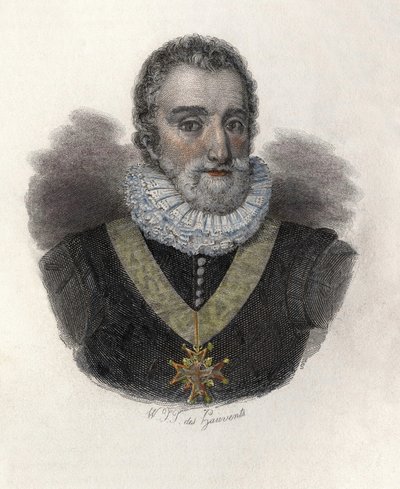 Portrét Jindřicha IV. (1553-1610), krále Francie (1589-1610) a Navarry (1572-1610). V ""Portréty užitečných mužů"" od French School