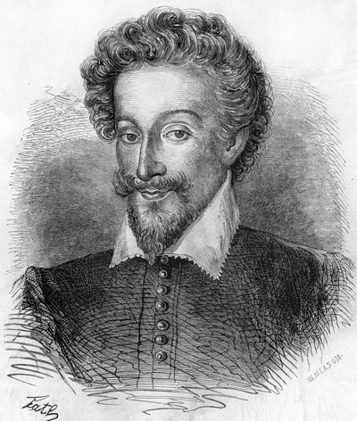 Portrét Jindřicha IV. (1553-1610), francouzského krále. V ""Populární historie Francie"", nd. kolem 1885. Rytina. od French School