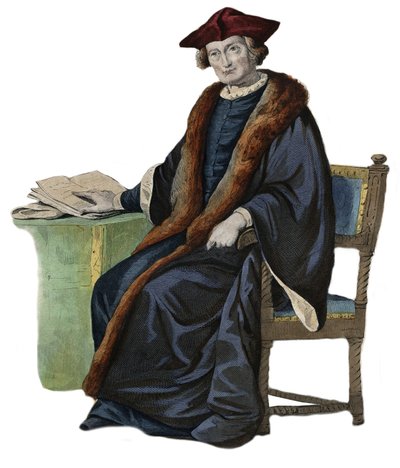 Portrét Jacquese Auguste (Jacques-Auguste) od Thou (Thuanus) (1553-1617), francouzského historika, sběratele knih a prezidenta pařížského parlamentu. ilustrace z „“The French Plutarch”” od Edmonda Mennecheta od French School