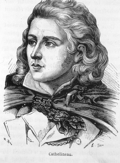 Portrét Jacquese Cathelineaua (1759 - 1793), náčelníka Vendée - v „Dějinách Francie““ od Henriho Martina od French School