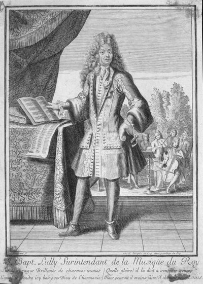Portrét Jean-Baptiste Lully (1632-87) od French School