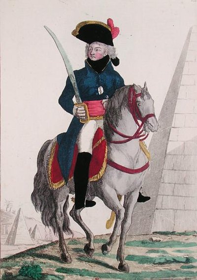 Portrét Jeana Baptista Klebera (1753-1800) na pyramidách, konec 18. století (barevná rytina) od French School