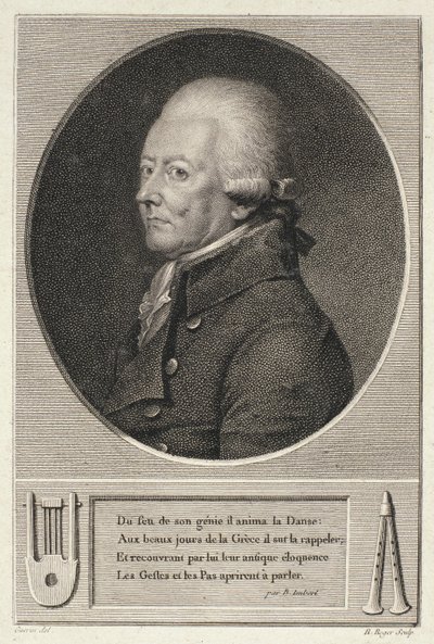 Portrét Jean Georges Noverre (1727-1810) vyrytý B. Rogerem od French School