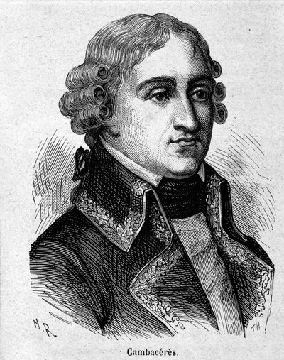 Portrét Jeana Jacquese Régise de Cambacérès, vévody z Parmy, francouzského právníka a politika (1753-1824) - rytina - v „“L’Histoire de France““ od Henriho Martina od French School