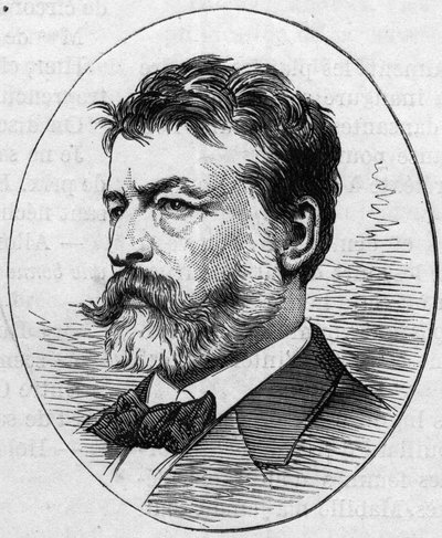 Portrét Jean Louis Ernest Meissonnier (1815-1891), francouzský malíř. Rytina v „“ Le Monde Illustré““ č. 890 ze dne 2. května 1874. od French School