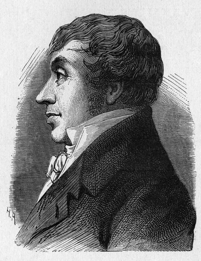 Portrét Jeana Marie Josepha (Jean-Marie-Josepha) Coutelleho (1748-1835), velitele vojenských aerostierů za Republiky - v „“ Album of Science; věhlasní vědci; Velké objevy””” 1896 od French School