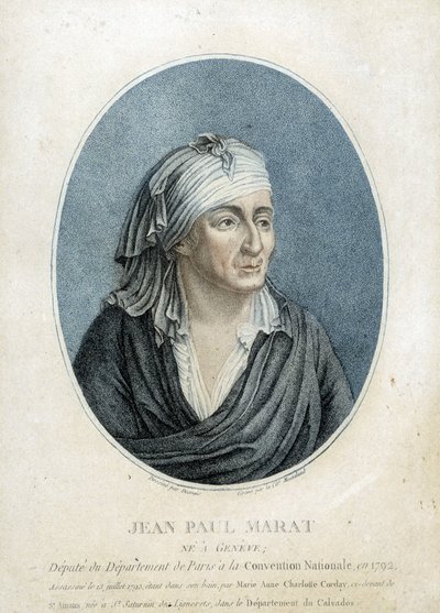 Portrét Jean Paul Marat (1743-1793), francouzský lékař, publicista a politik od French School