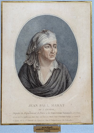 Portrét Jean Paul Marat (1743-1793), francouzský lékař, publicista a politik od French School