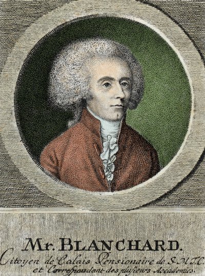 Portrét Jeana Pierra (Jean-Pierre) Blancharda (1753-1809), francouzského aeronauta. od French School