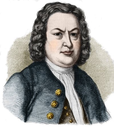 Portrét Jean Sebastian (Johann Sebastian) Bach (1685-1750) německý skladatel. Rytina z roku 1858. od French School