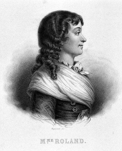 Portrét Jeanne Marie nebo Manon Philipon, Madame Roland (1754 - 1793) - v „“Revolution francaise““ od Thierse od French School