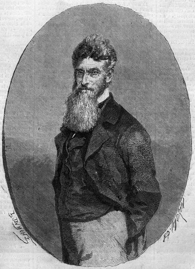 Portrét Johna Browna (1800-1859), amerického aktivisty proti otroctví. Rytina v „“ Le Monde Illustré““ č. 140 ze 17. prosince 1859. od French School