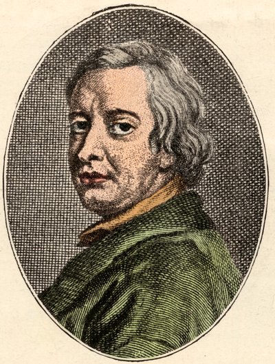 Portrét Johna Drydena, anglického básníka, (1631-1700). od French School