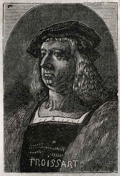 Portrét Johna Froissarta (Jean Froissart) (1337-1404), francouzských kronikářů středověké Francie - rytina v „“ Histoire de France““ od Victora Duruye (1811-1894) - 1882 od French School