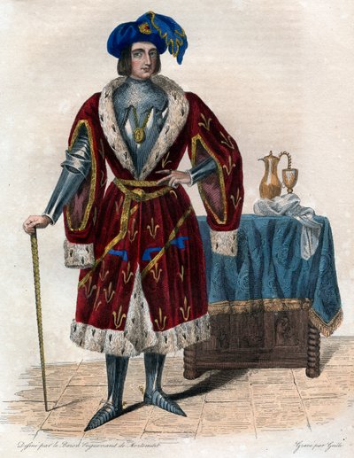 Portrét Jana Orleánského, hraběte z Dunois (Bastard z Orleansu) (1402-1468). od French School