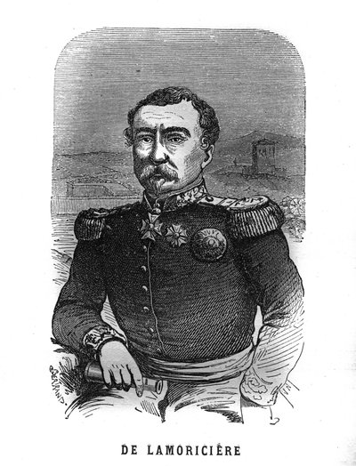 Portrét Josepha Vantiniho, dit Youssouf (1808-1866), francouzský generál. Rytina v „Les Illustrations De L