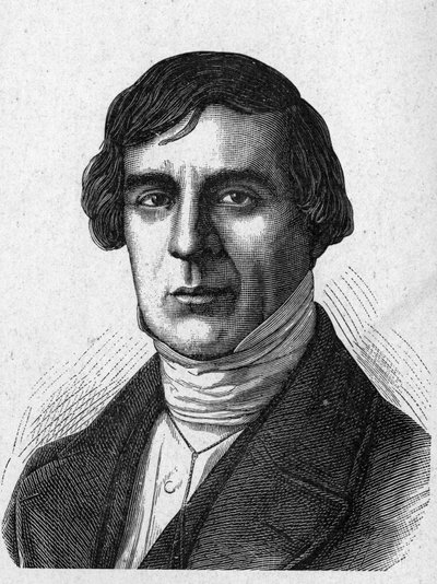 Portrét Julese Barthelemy Saint - Hilaire Saint Hilaire (Saint Hilaire) (1805 - 1895), francouzský učenec a politik - v „Album de la Science; věhlasní vědci; Velké objevy “”” 1896. od French School