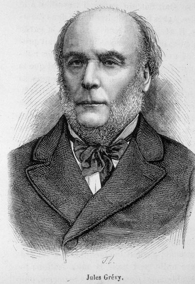 Portrét Julese Grèvyho (1807 - 1891), francouzského politika - v „“L’Histoire de France““ od Henriho Martina od French School