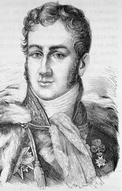 Portrét Julese de Polignac, francouzského politika (1780 - 1847) - v „“L’Histoire de France““ od Henriho Martina od French School