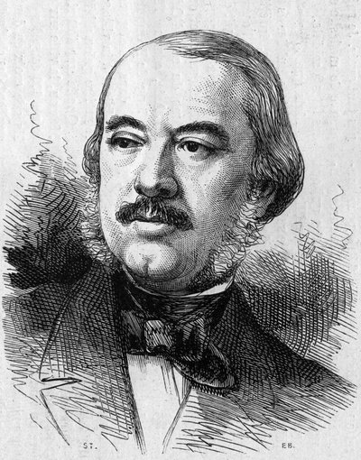Portrét Leona Layi (1810-1872), francouzského dramatika. Rytina v „“ Le Monde Illustré““ č. 805 ze 14. září 1872. od French School