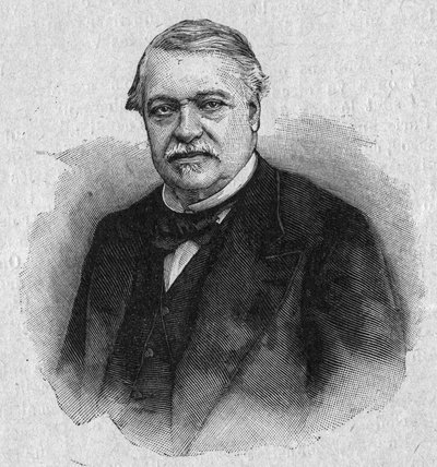 Portrét Leona Saye (1826-1896), francouzského ekonoma a politika. Rytina v „La gazette du dimanche““ z 30. dubna od French School