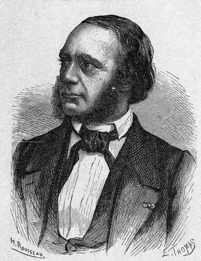 Portrét Louise Bregueta (1804 - 1883), hodináře a vynálezce telegrafického přístroje - v „“ Album de la Science; věhlasní vědci; Velké objevy “”” 1896. od French School