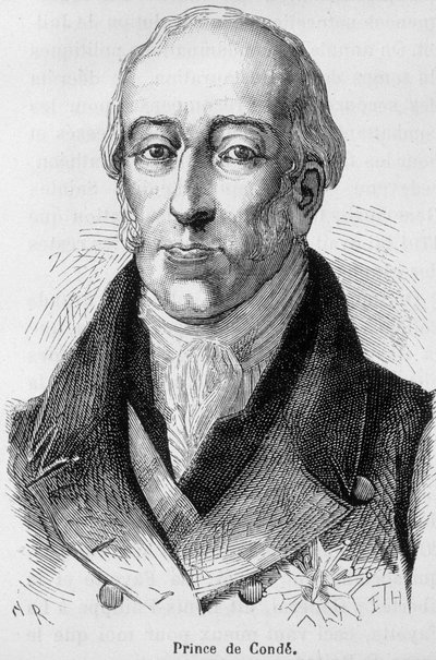Portrét Ludvíka V. Josepha de Bourbon-Conde (1736-1818), osmého prince z Conde, francouzského válečného muže - v „“L