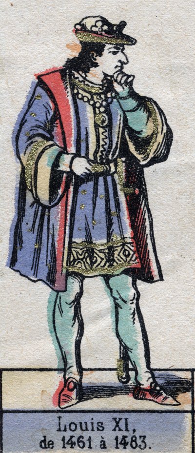 Portrét francouzského Ludvíka XI., známého jako Prudent (1423-1483) (dynastie Kapetovců). Ilustrace z konce 19. století. od French School