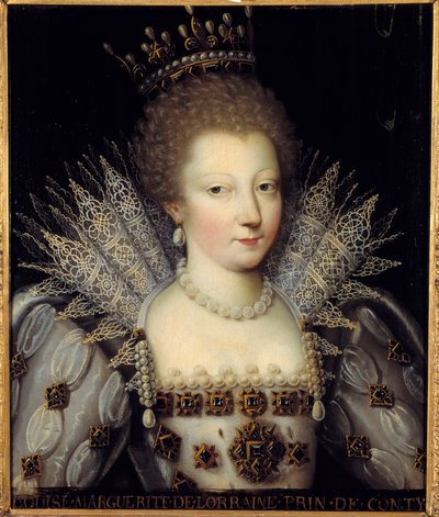 Portrét Louise Marguerite de Lorraine, princezny z Conti, malířství francouzské školy 17. století. Rozměr 0,57 x 0,47 m Chantilly, Musee Conde od French School