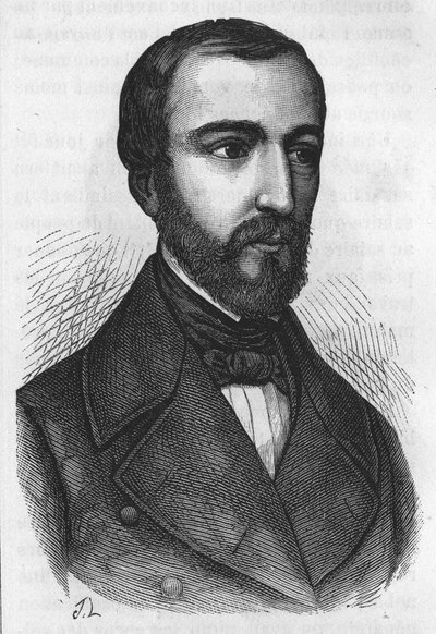 Portrét pana de Falloux, francouzského politika (1811 - 1886). Rytina z L