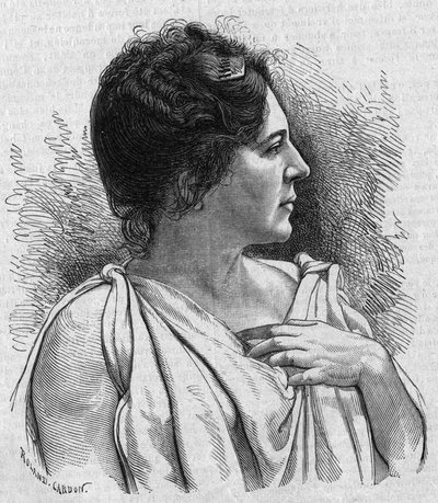 Portrét Madame Agar (Marie Leonide Charvin, dit) (1836-1891), francouzský komik. Rytina v „La gazette du dimanche““ z 21. listopadu 1895. od French School