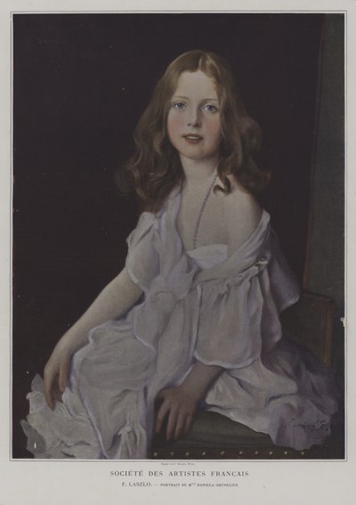 Portrét mademoiselle Daniely Grunelius (barevné lito) od French School