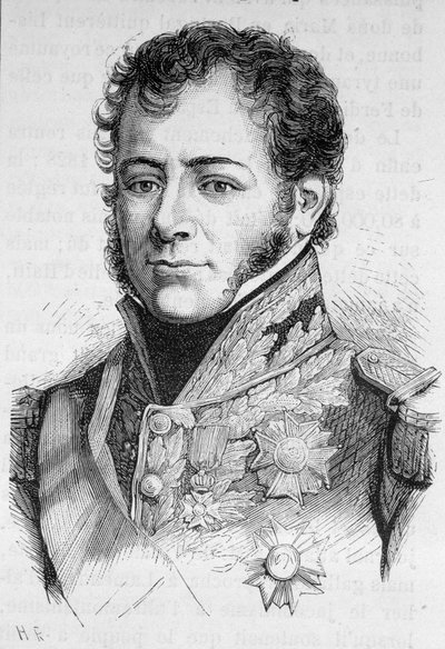 Portrét Maisona, maršála Francie (1771 - 1840) - v „Dějinách Francie““ od Henriho Martina od French School