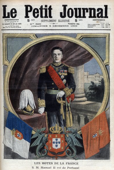 Portrét portugalského krále Manuela II. (1889-1932) během jeho návštěvy Paříže – „Le Petit Journal“ z 5. prosince od French School