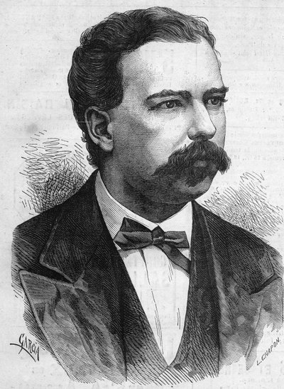 Portrét Manuela Parda (1834-1878), prezidenta Peru v letech 1872 až 1876. Rytina v „“ Le Monde Illustré““ č. 1132 ze 7. prosince 1878. od French School