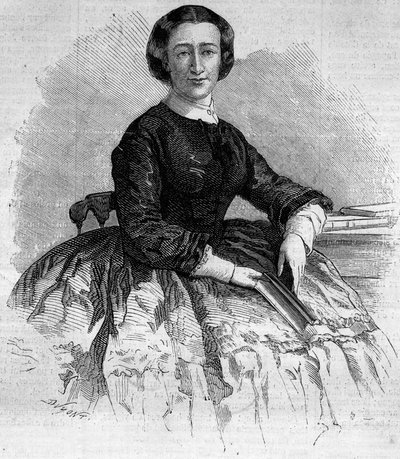 Portrét Marie Franciscy de Sales (1825-1860), vévodkyně z Alby a sestry francouzského impressa Eugenie de Montijo. Rytina v „“ Le Monde Illustré““ č. 180 z 22. září 1860. od French School