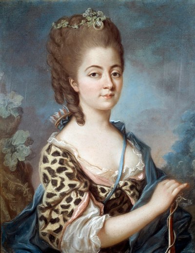 Portrét Marie Aurory Saské (1748-1821), babičky spisovatele George Sand Painting z francouzské školy 18. století. od French School
