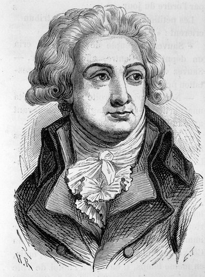 Portrét Marie Jean Herault de Sechelles (1759-1794), francouzské političky - v „L