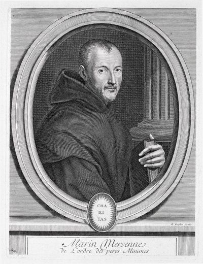 Portrét Marina Mersenna (1588-1648) vyrytý Duflosem od French School