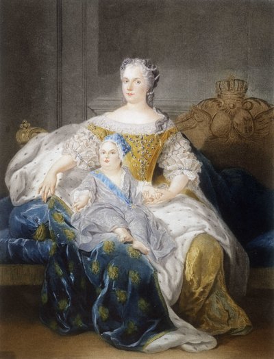 Portrét Marie Leszczynské a delfína od French School